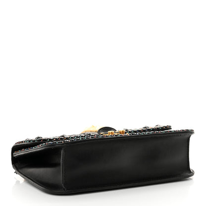 Valentino Garavani Vitello Beaded Medium Glam Lock Rockstud Flap Black 4 of 14