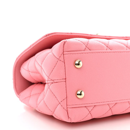 Chanel Caviar Quilted Mini Coco Chain Handle Flap Pink 9 of 11