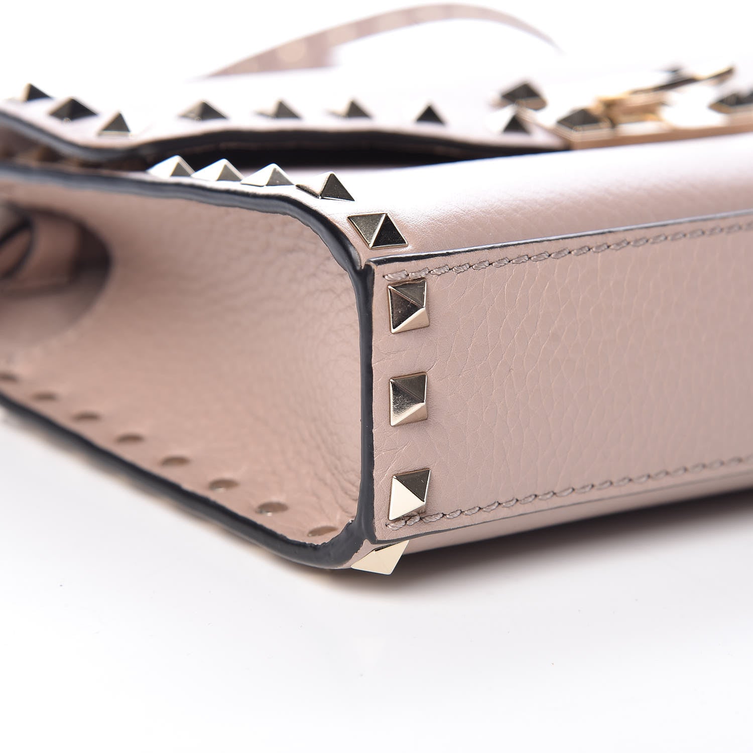 Valentino Garavani Pebbled Calfskin Medium Rockstud Flip Lock Crossbody Bag Poudre 8 of 9