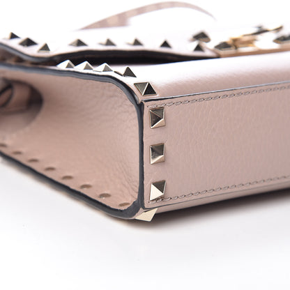 Valentino Garavani Pebbled Calfskin Medium Rockstud Flip Lock Crossbody Bag Poudre 8 of 9