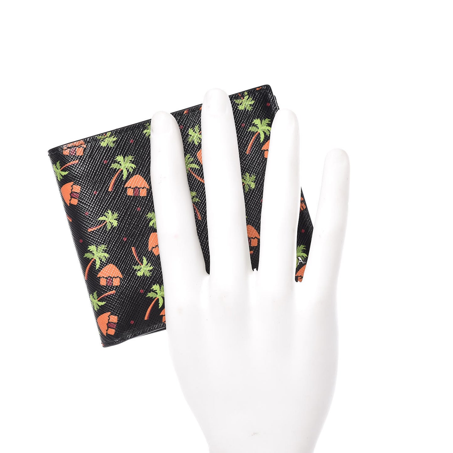 Saffiano Palm Tree Bi-Fold Wallet Black