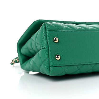 Chanel Caviar Quilted Mini Coco Handle Flap Green 5 of 10