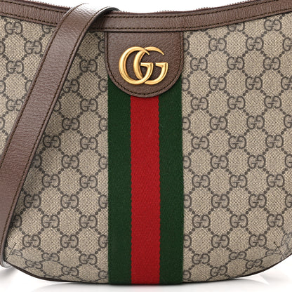 Gucci GG Supreme Monogram Web Small Ophidia Half Moon Hobo Brown 8 of 11