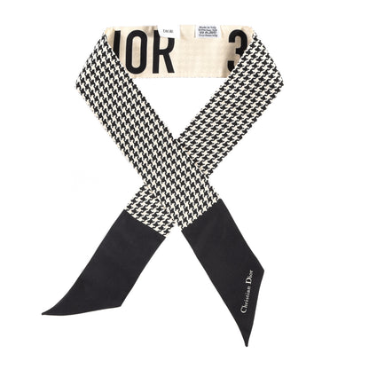 Christian Dior Silk 30 Montaigne Mitzah Scarf Black White 1 of 3
