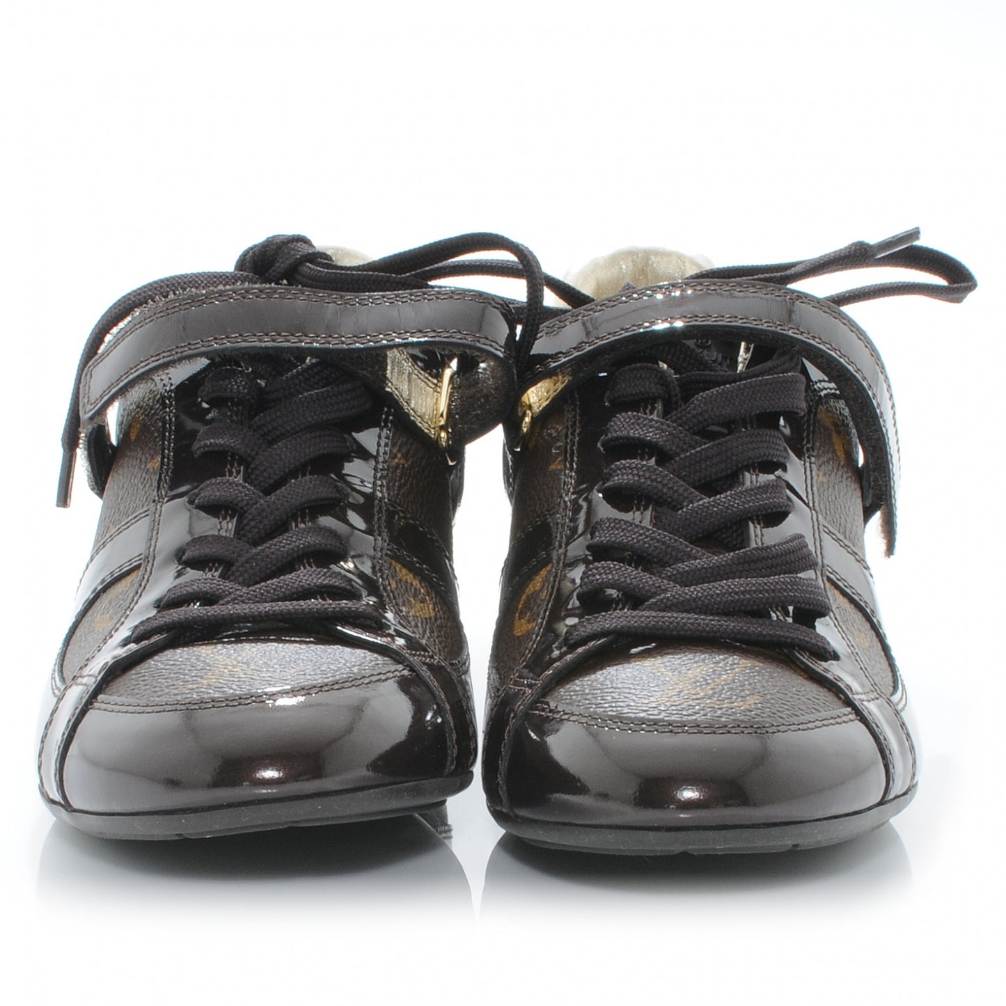 Patent Monogram Globe Trotter Sneakers 35