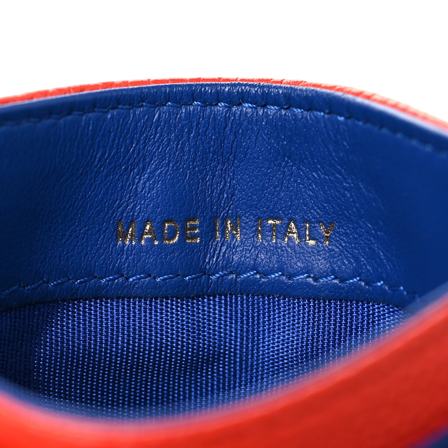 Caviar Quilted Filigree Card Holder Blue White Red