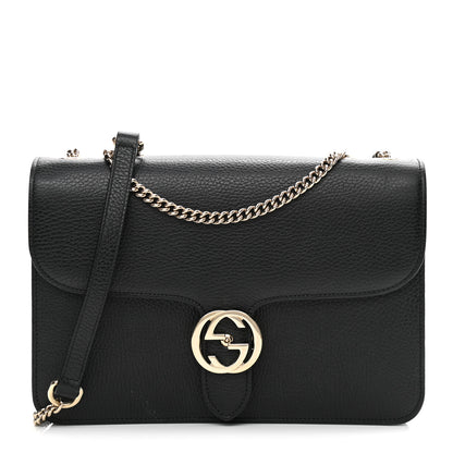 Gucci Dollar Calfskin Interlocking G Shoulder Bag Black 1 of 11