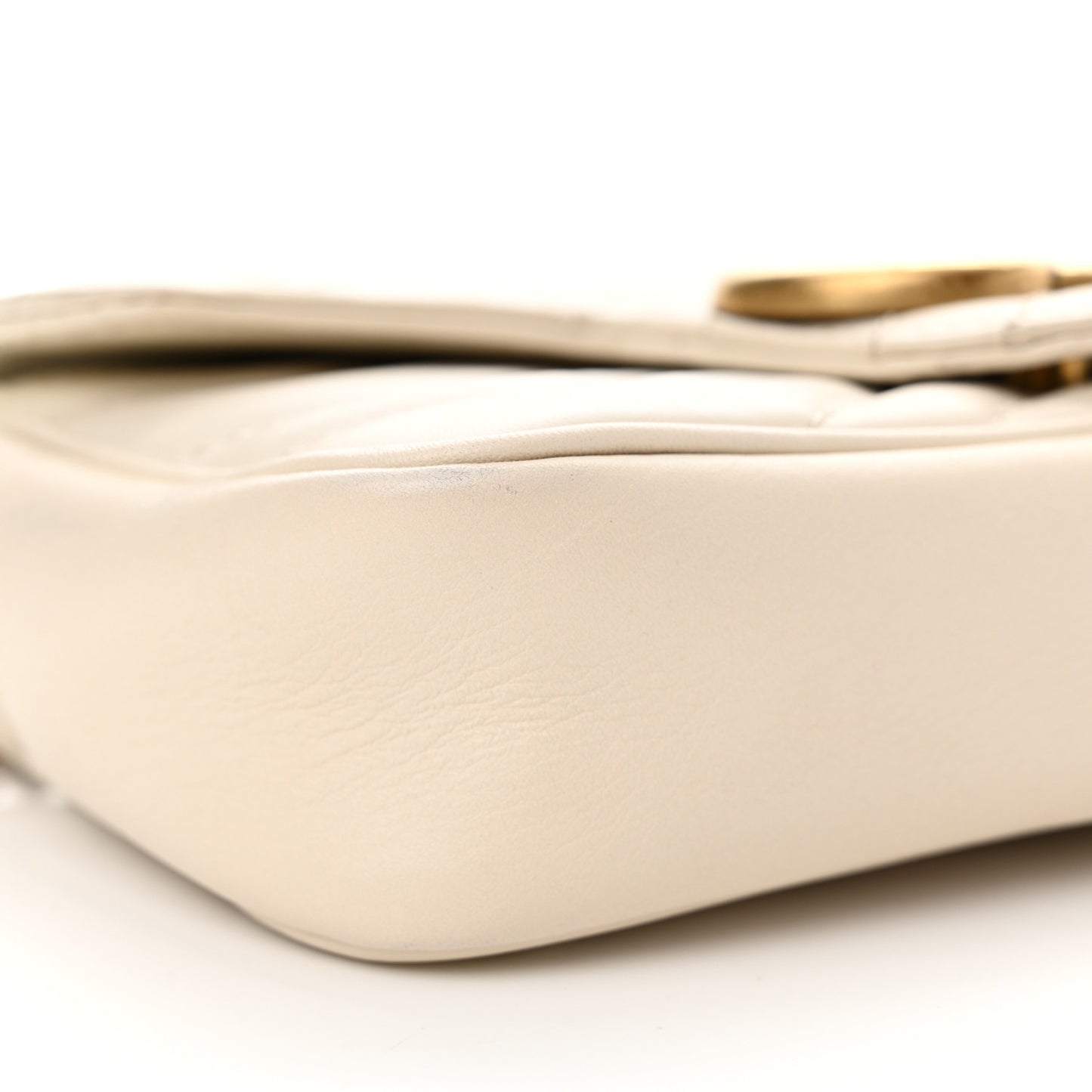 Calfskin Matelasse Super Mini GG Marmont Shoulder Bag White