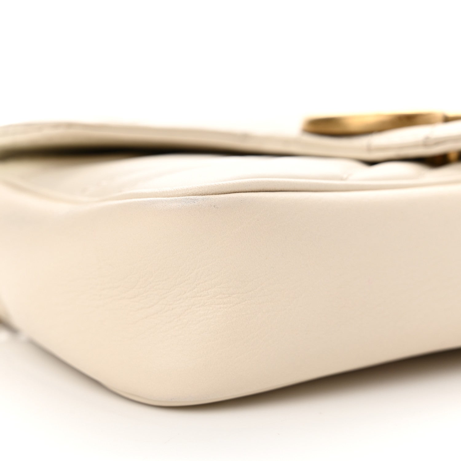 Gucci Calfskin Matelasse Super Mini GG Marmont Shoulder Bag White 9 of 16