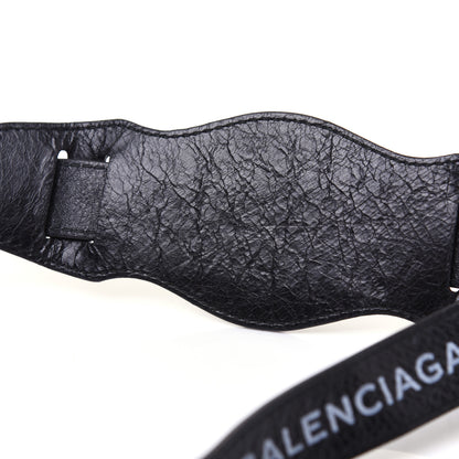 Balenciaga Agneau Classic Silver Hardware S City Logo Strap Black White 15 of 16