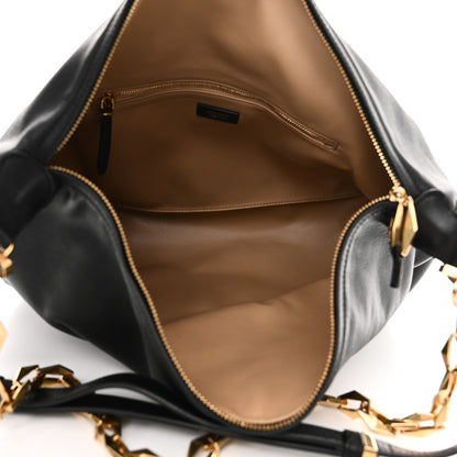 Jimmy Choo Soft Calfskin Medium Diamond Hobo Black 5 of 9