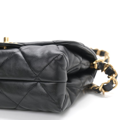 Chanel Lambskin Quilted Chain Top Handle Flap Black 9 of 9