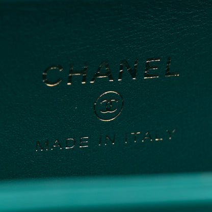 Chanel Lambskin Quilted Pearl CC Vanity Case Turquoise 6 of 12