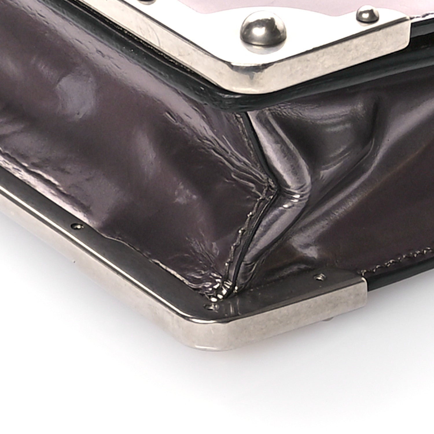 Prada Metallic Vitello Saffiano Cahier Bag Ferro Black 9 of 10