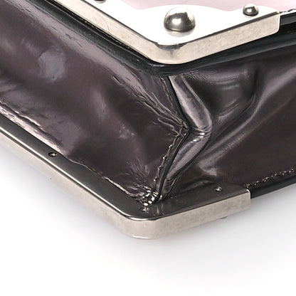 Prada Metallic Vitello Saffiano Cahier Bag Ferro Black 9 of 10