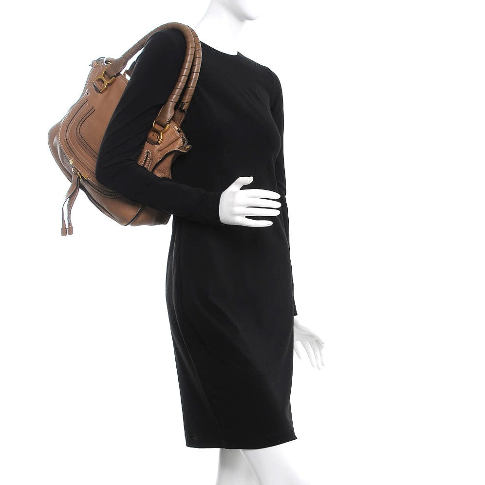 Calfskin Medium Marcie Satchel Nut
