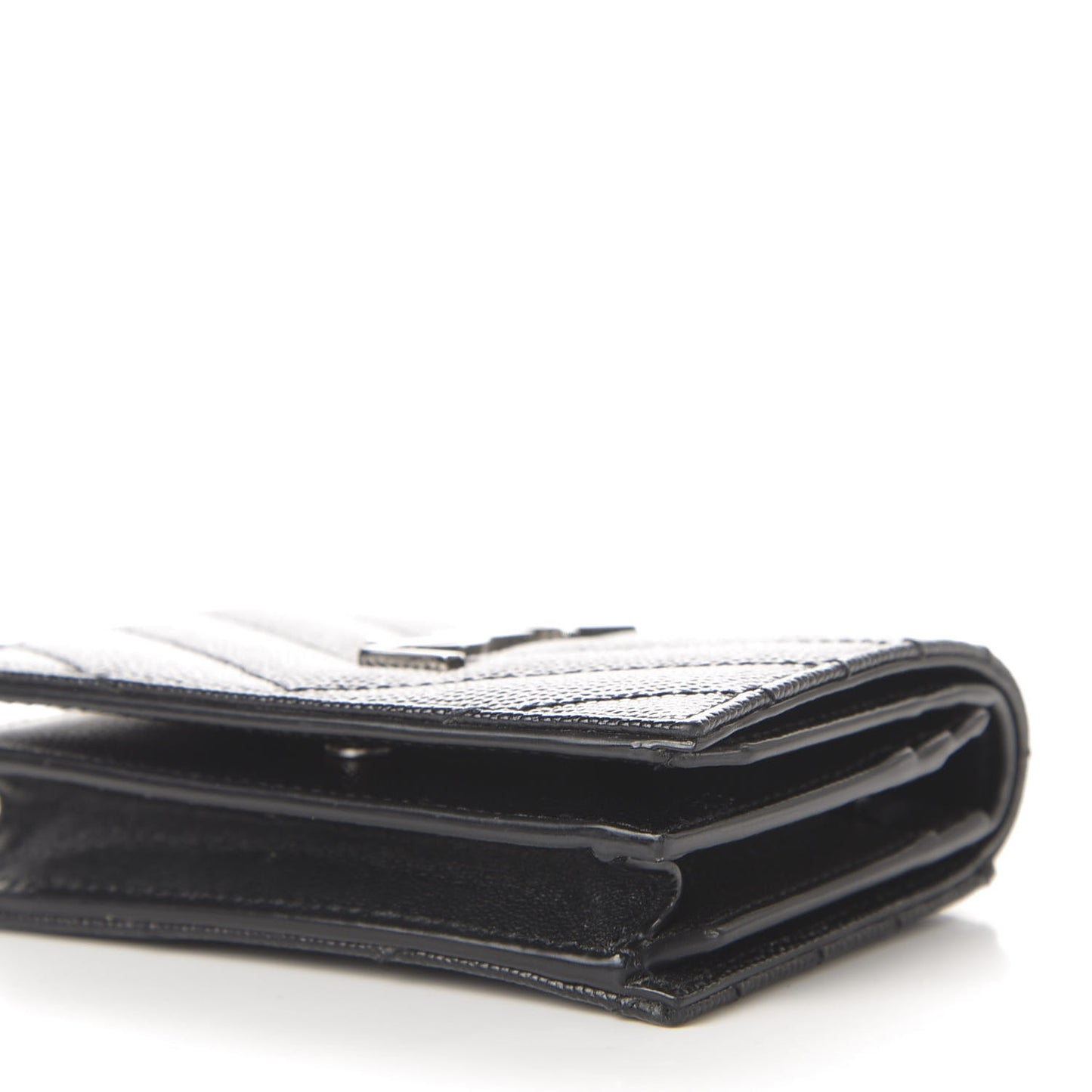 Grain De Poudre Matelasse Chevron Monogram Card Case Black