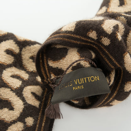 Louis Vuitton Cashmere Silk Leopard Long Gloves Marron 4 of 5