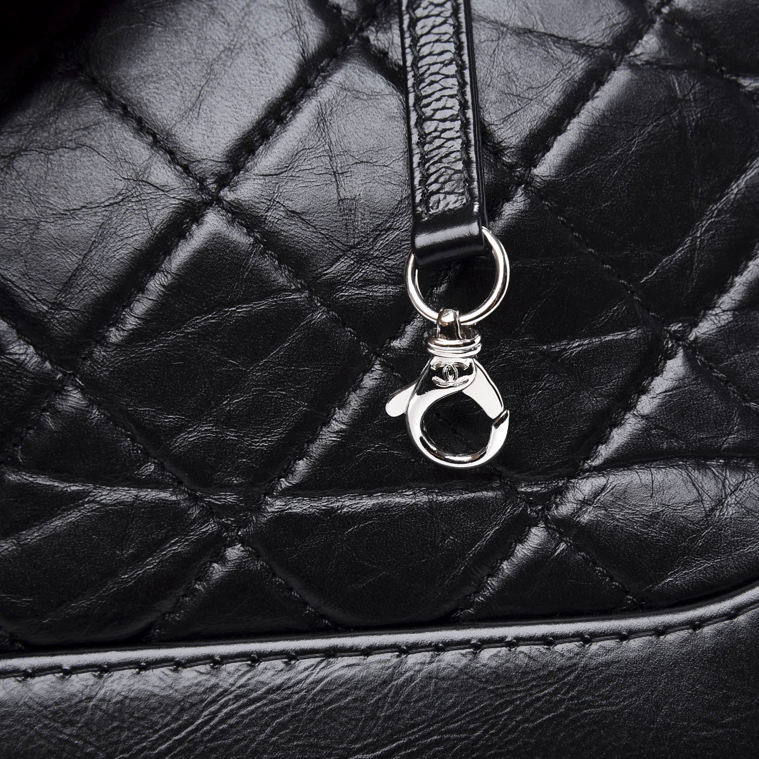 Chanel Aged Calfskin Quilted Small Gabrielle Hobo Black 7 of 10