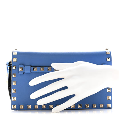 Valentino Garavani Nappa Small Rockstud Wristlet Clutch Light Sapphire 2 of 12