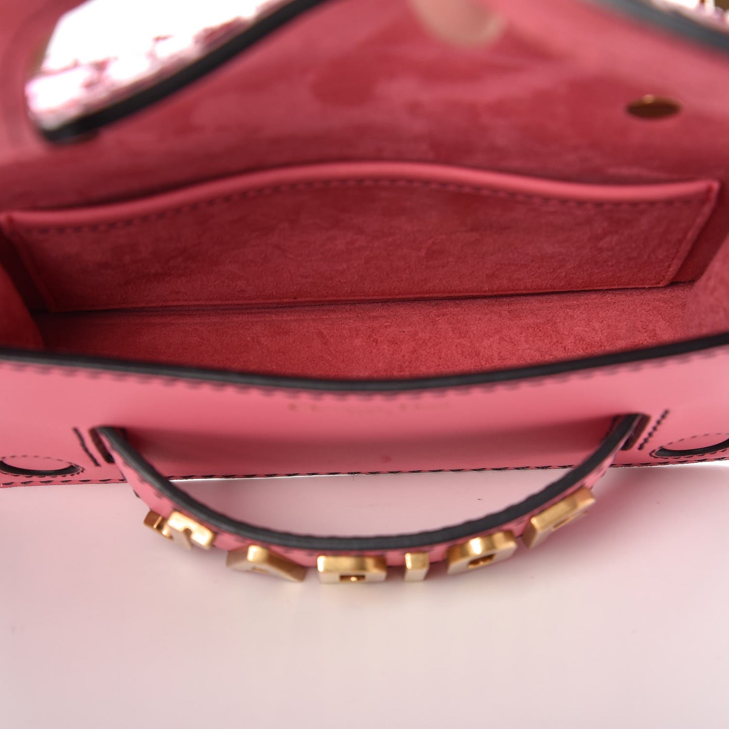 Smooth Calfskin Embroidered Mosaic of Mirrors Mini J'Adior Chain Flap Bag Pink