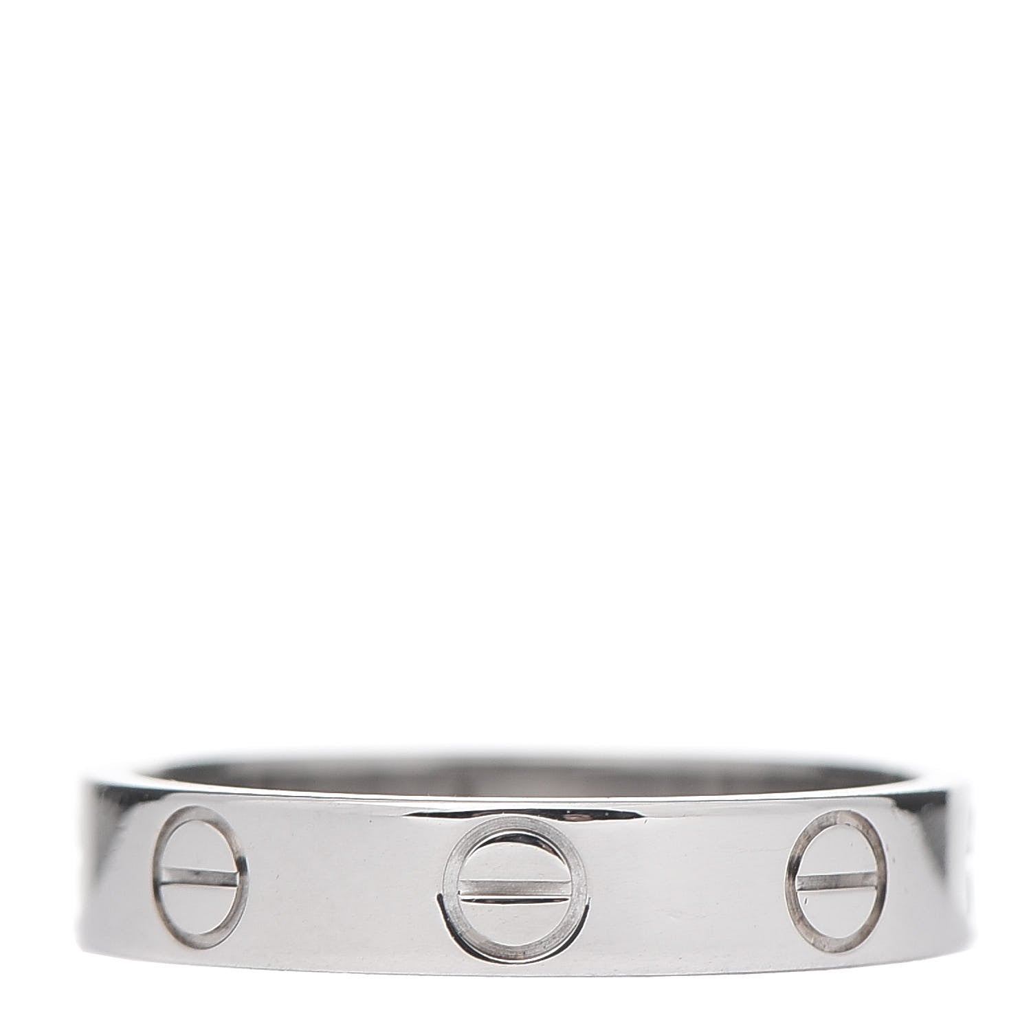 Cartier 18K White Gold 3.5mm LOVE Wedding Band Ring 51 5.75 3 of 4