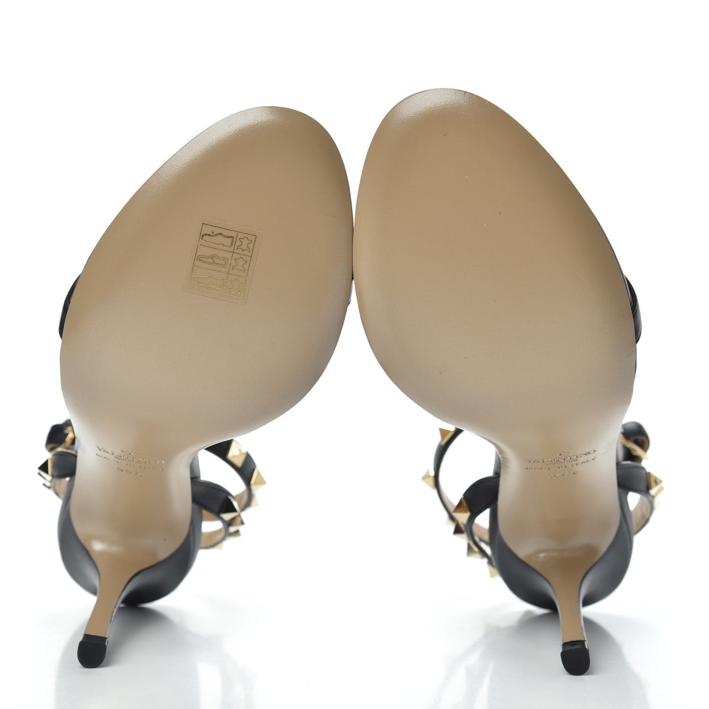Nappa Rockstud Ankle Strap 100mm Sandals 39.5 Black