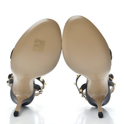 Valentino Garavani Nappa Rockstud Ankle Strap 100mm Sandals 39.5 Black 5 of 8