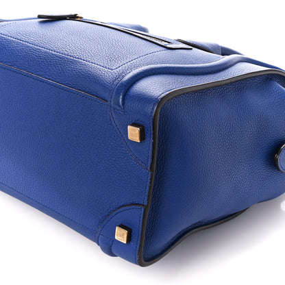 Celine Drummed Calfskin Micro Luggage Indigo 10 of 10