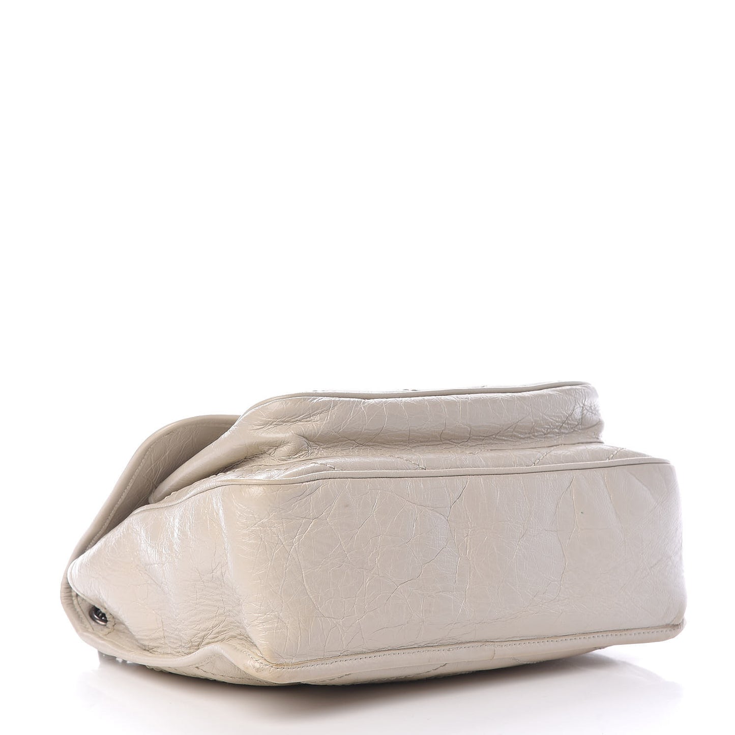 Crinkled Calfskin Matelasse Monogram Medium Niki Chain Satchel Ivory