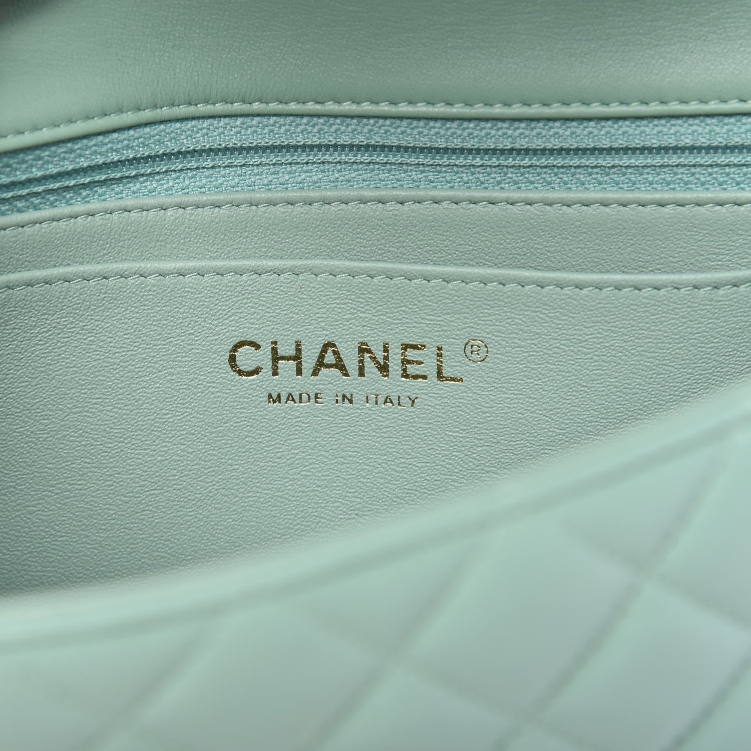 Chanel Lambskin Quilted Mini Rectangular Flap Light Green 8 of 11
