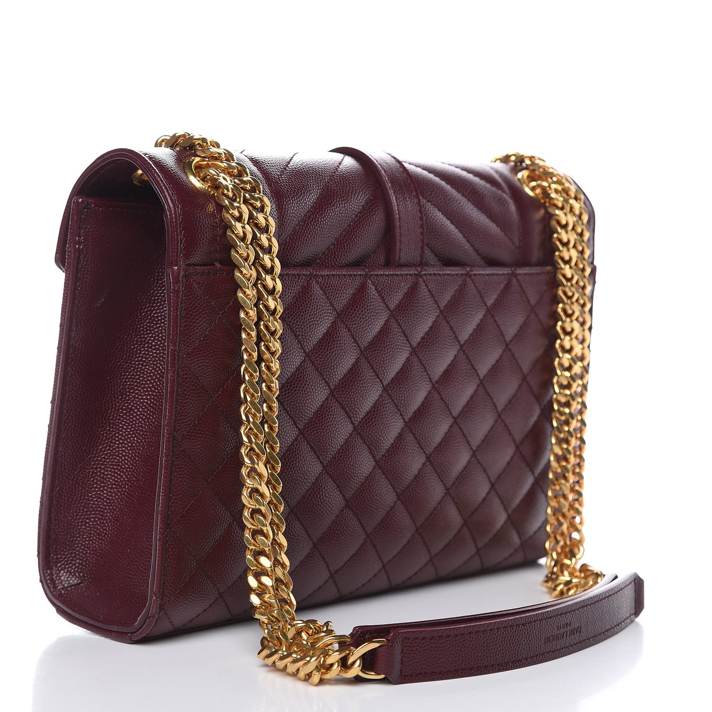 Grain De Poudre Textured Mixed Matelasse Medium Triquilt Monogram Satchel Rouge Legion
