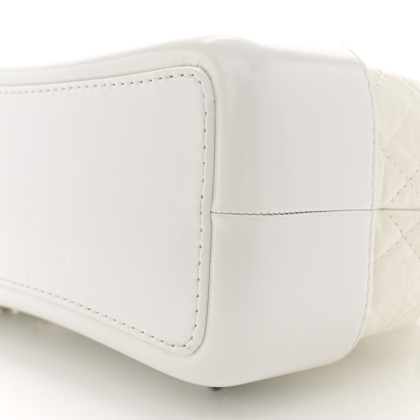 Aged Calfskin Quilted Small Gabrielle Backpack White