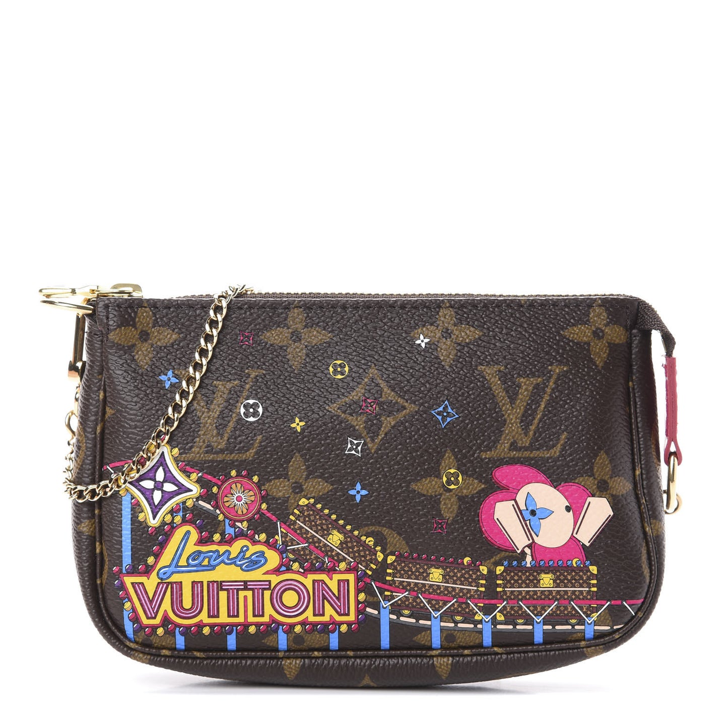 Monogram 2020 Christmas Animation Roller Coaster Mini Pochette Accessories Pivoine
