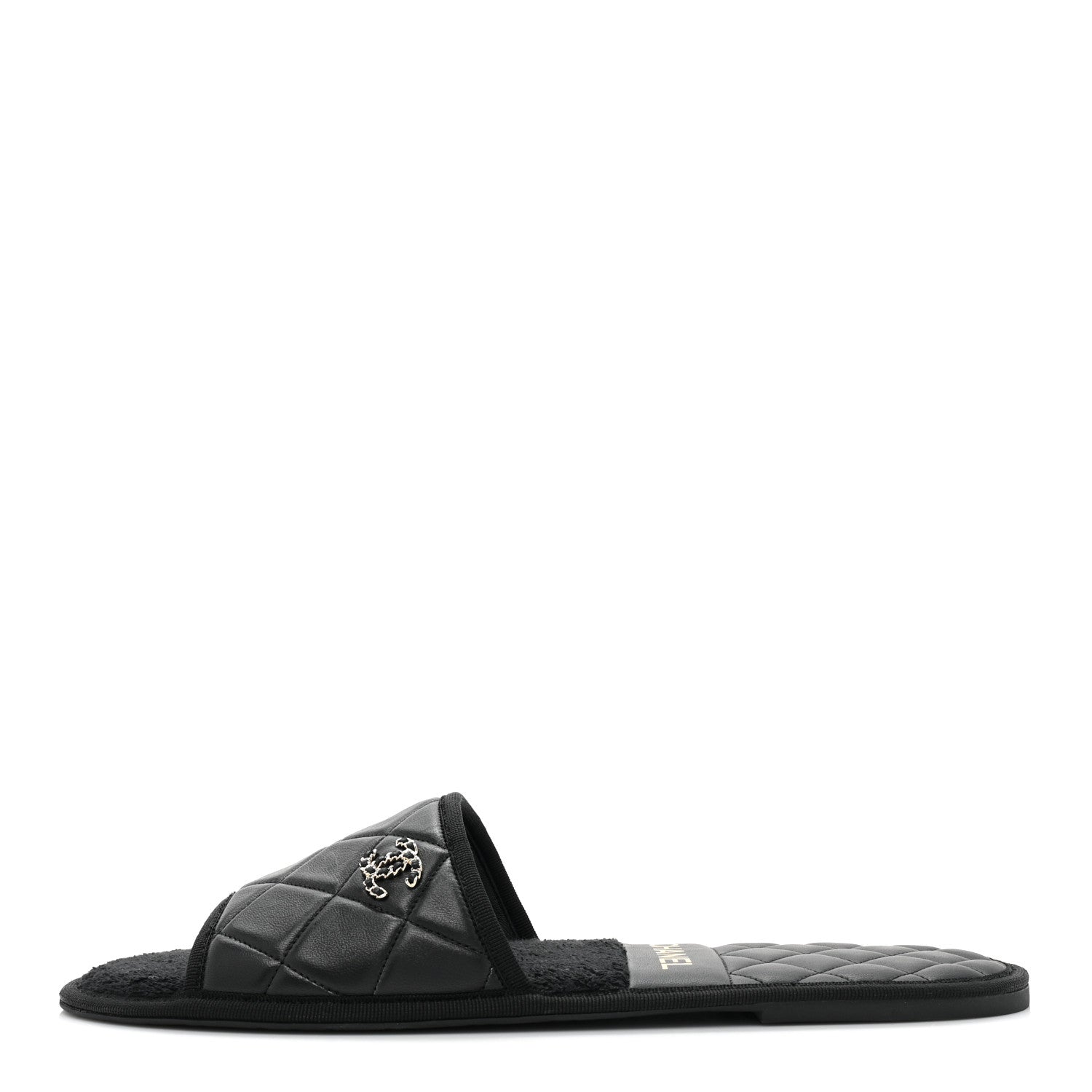 Chanel Lambskin CC Flat Mules XL Black 1 of 8