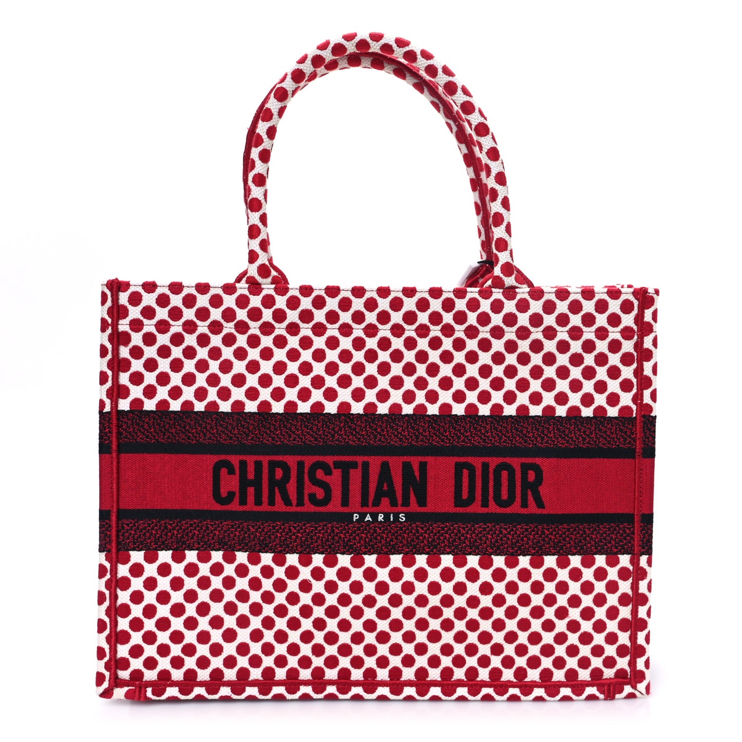 Canvas Medium DiorAmour Dots Book Tote Red