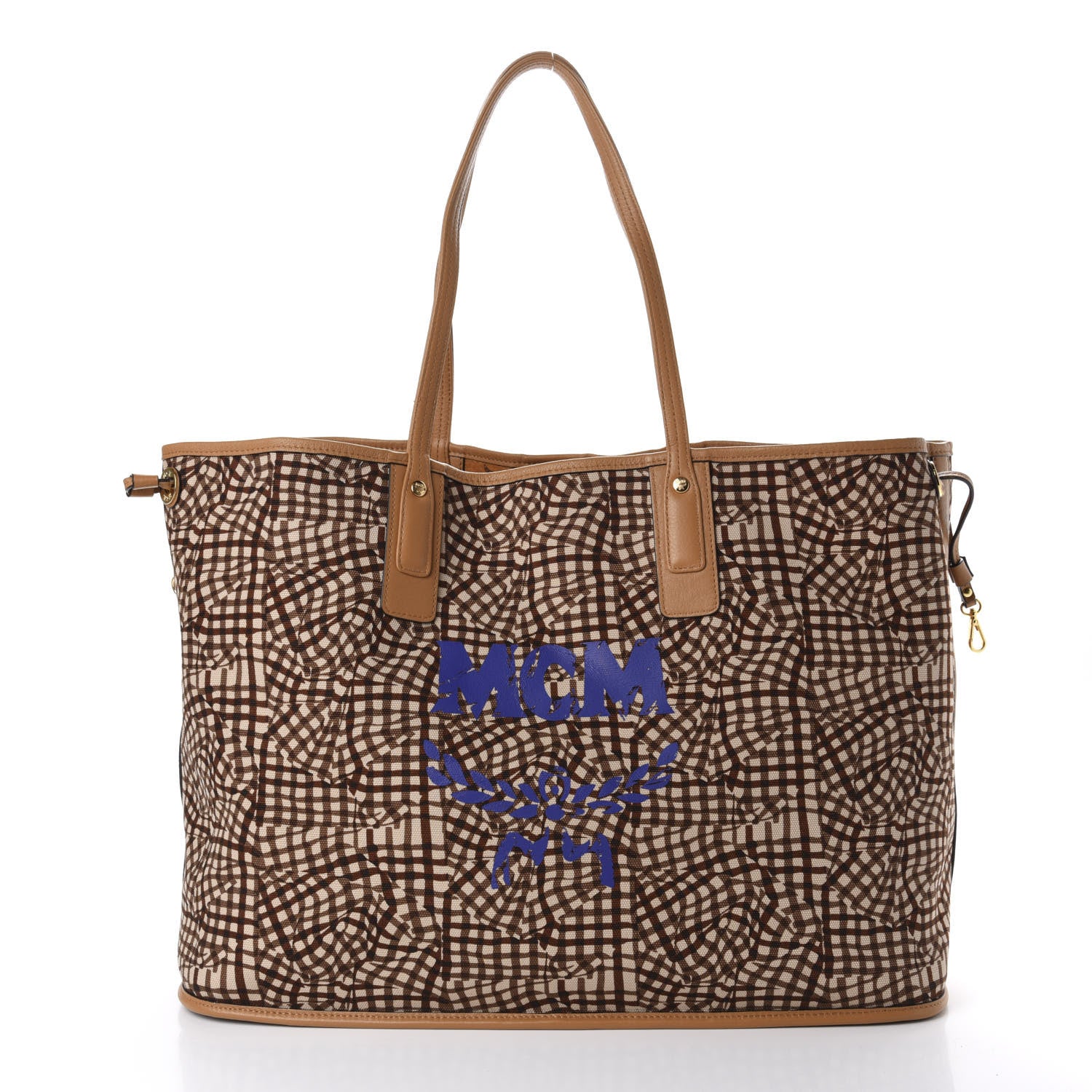 MCM Visetos Large Liz Reversible Shopper Tote Cognac 9 of 15