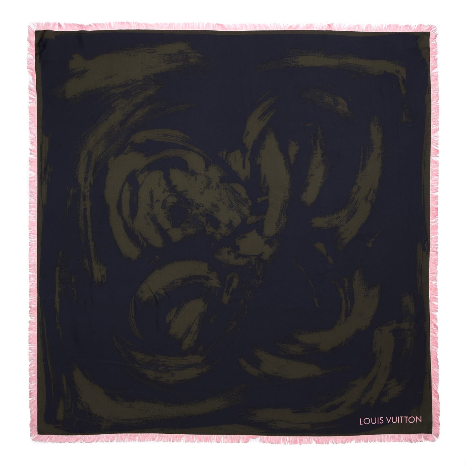 Louis Vuitton Silk Arty Flower Scarf Green Pink 1 of 5