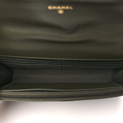 Chanel Lambskin Quilted Pick Me Up Wallet On Chain WOC Green 5 of 11