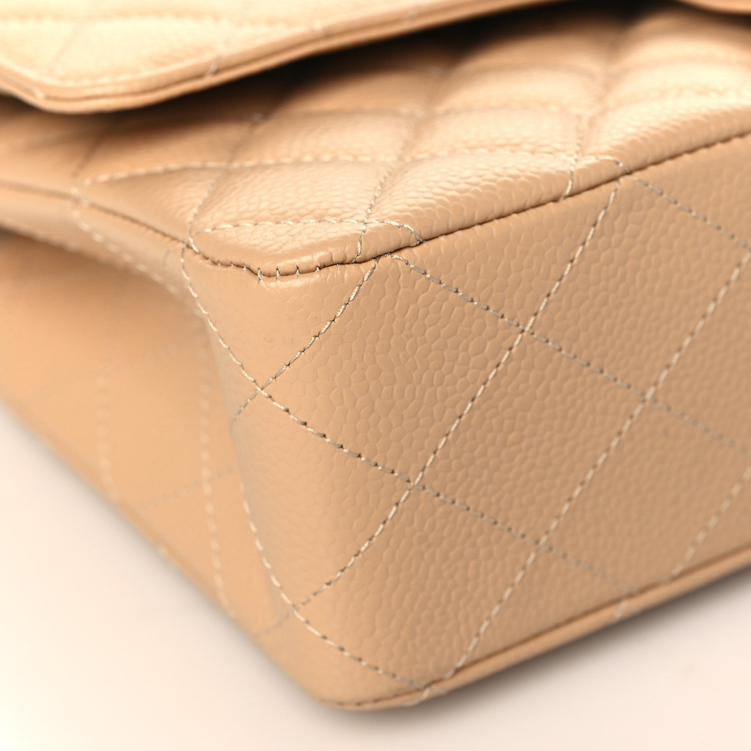Chanel Caviar Quilted Medium Double Flap Beige 7 of 9