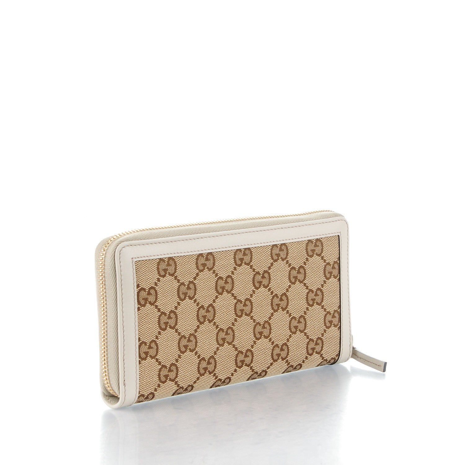 Gucci Monogram Margaux Calfskin Sukey Zip Around Wallet Beige Ebony Mystic White 3 of 7