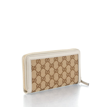 Gucci Monogram Margaux Calfskin Sukey Zip Around Wallet Beige Ebony Mystic White 3 of 7