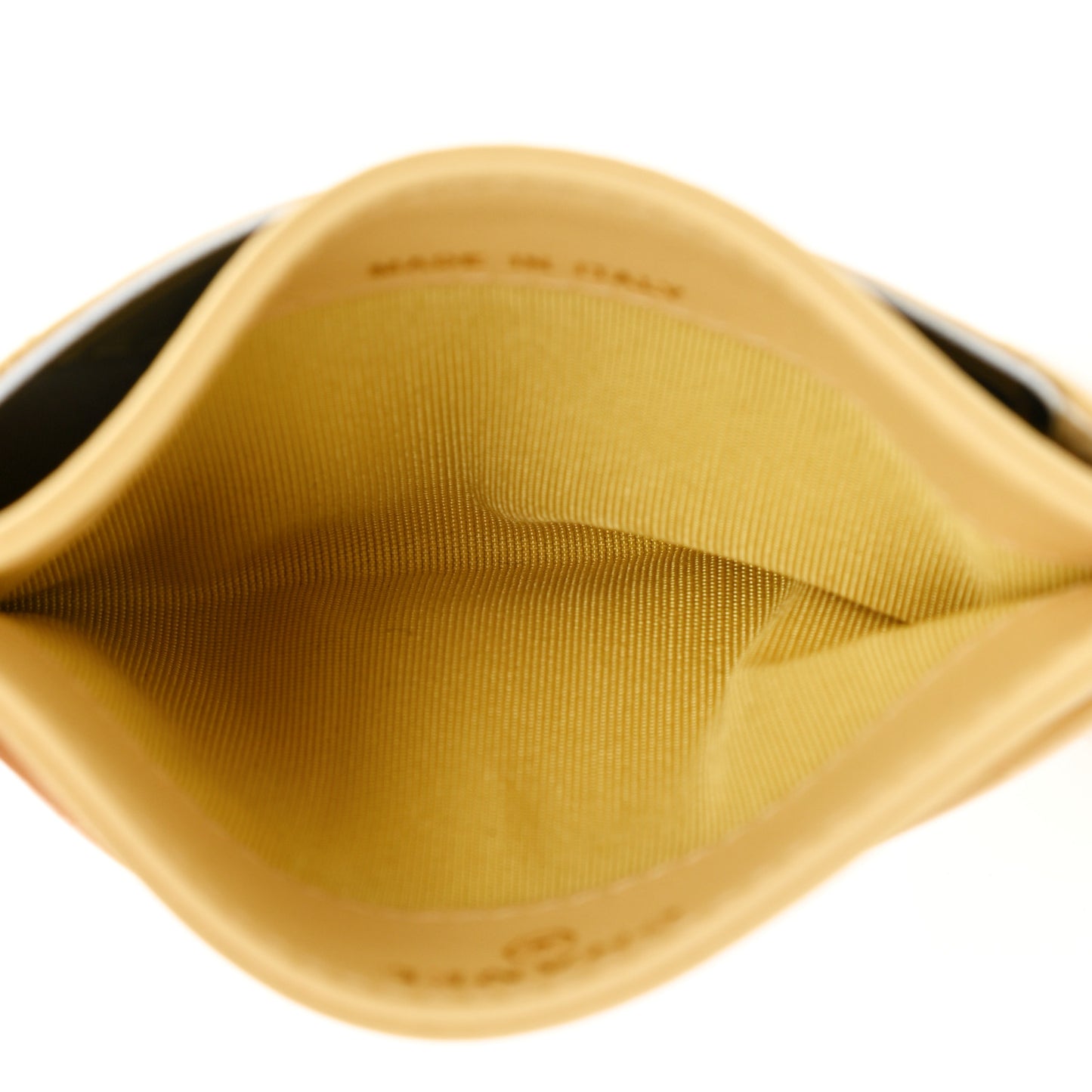 Lambskin Chevron Quilted Card Holder Yellow