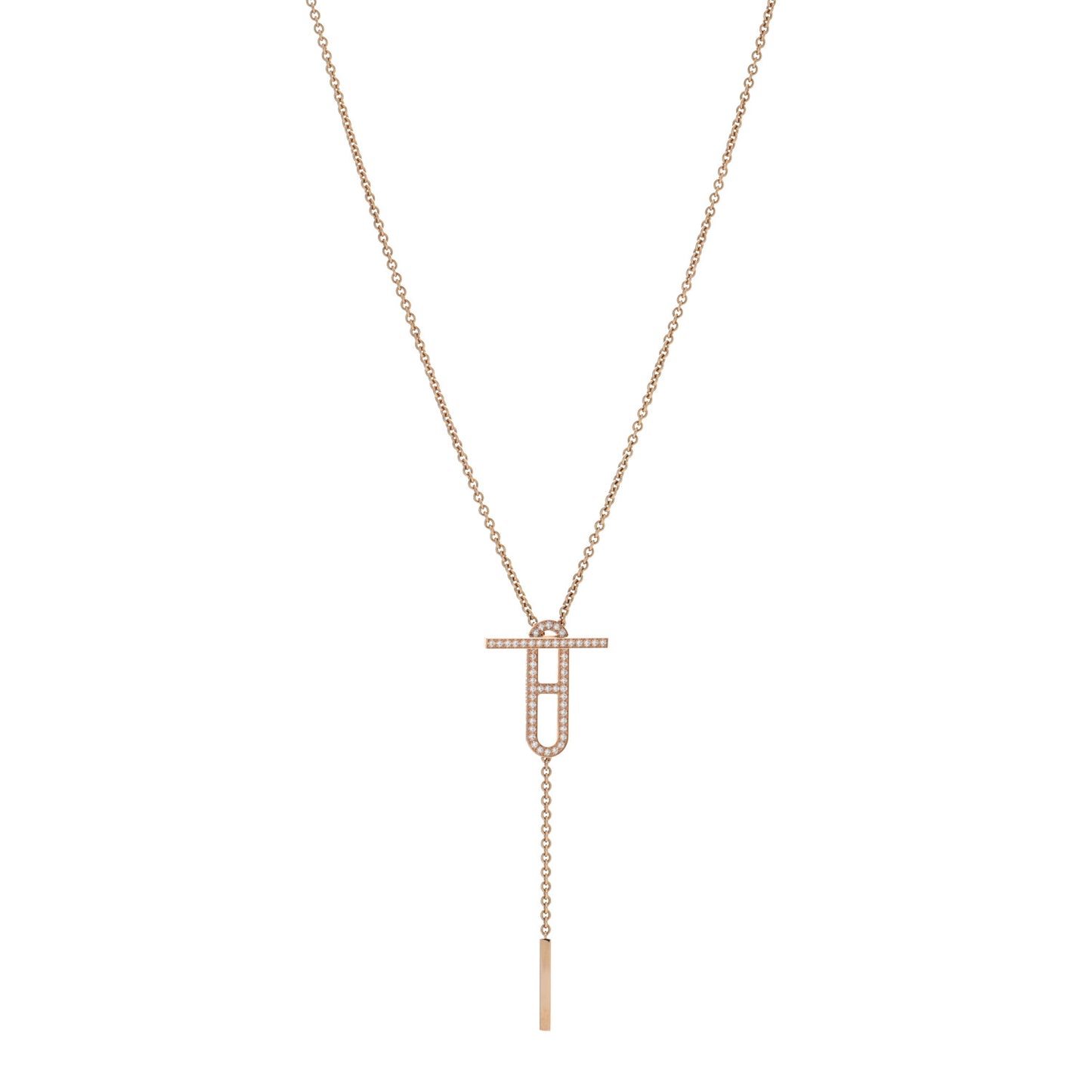 18K Rose Gold Diamond PM Ever Chaine D'Ancre Necklace ST