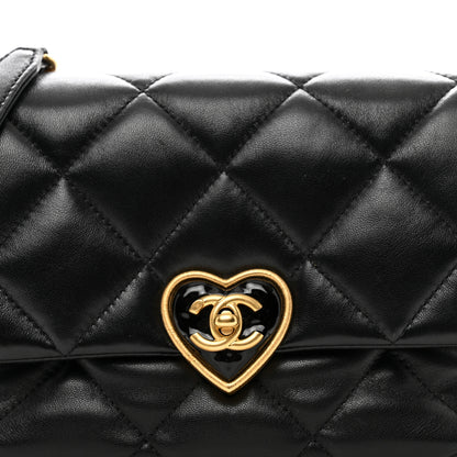 Chanel Lambskin Plexiglass Quilted Coco Love Flap Black 5 of 10