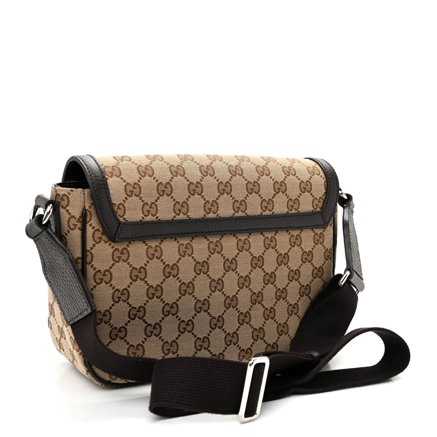 Monogram Flap Messenger Bag Beige Dark Brown Beige Dark Brown