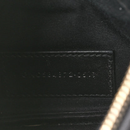 Saint Laurent Grain De Poudre Chevron Monogram Bill Pouch Black 7 of 12