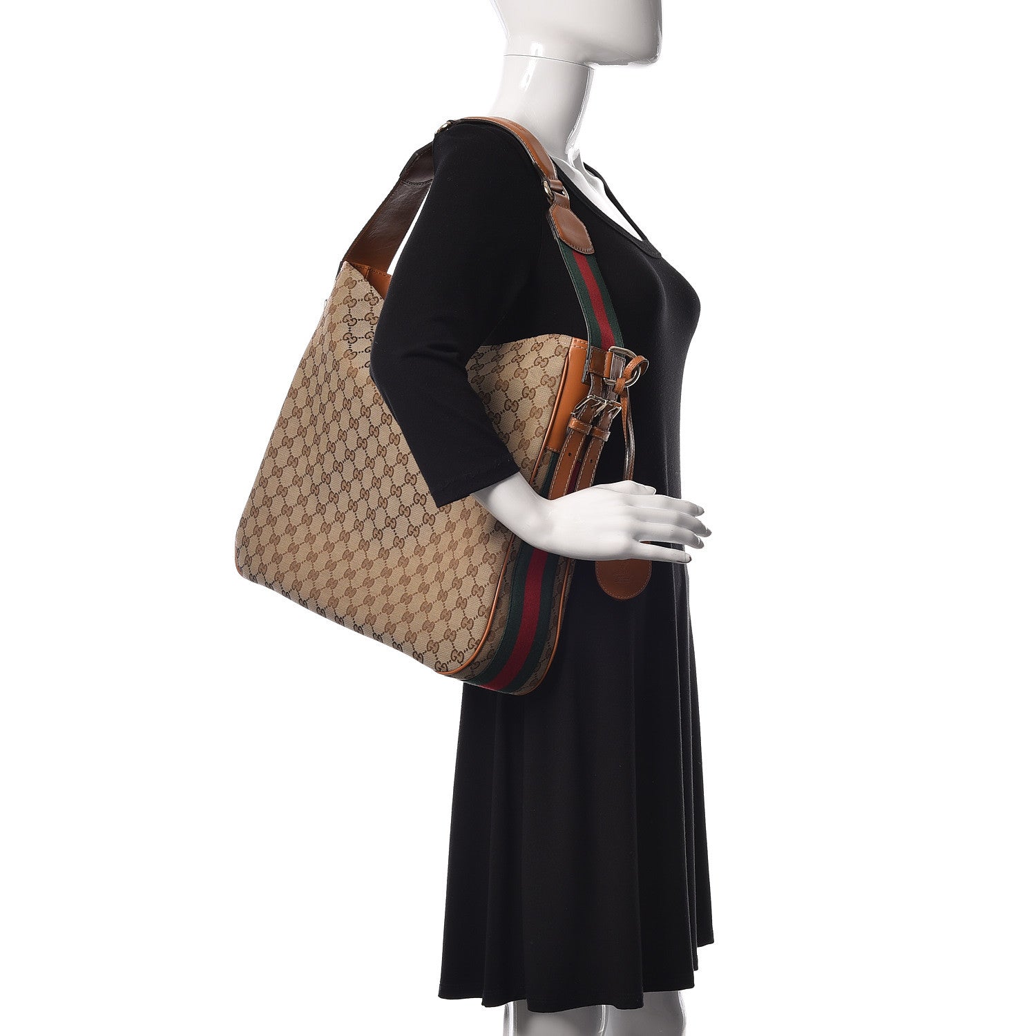 Gucci Monogram Medium Heritage Shoulder Bag Light Tobacco 3 of 11