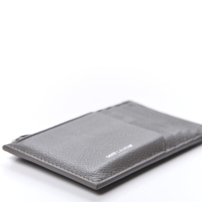 Saint Laurent Grained Calfskin 5 Fragments Zip Pouch Card Holder Earth 5 of 9