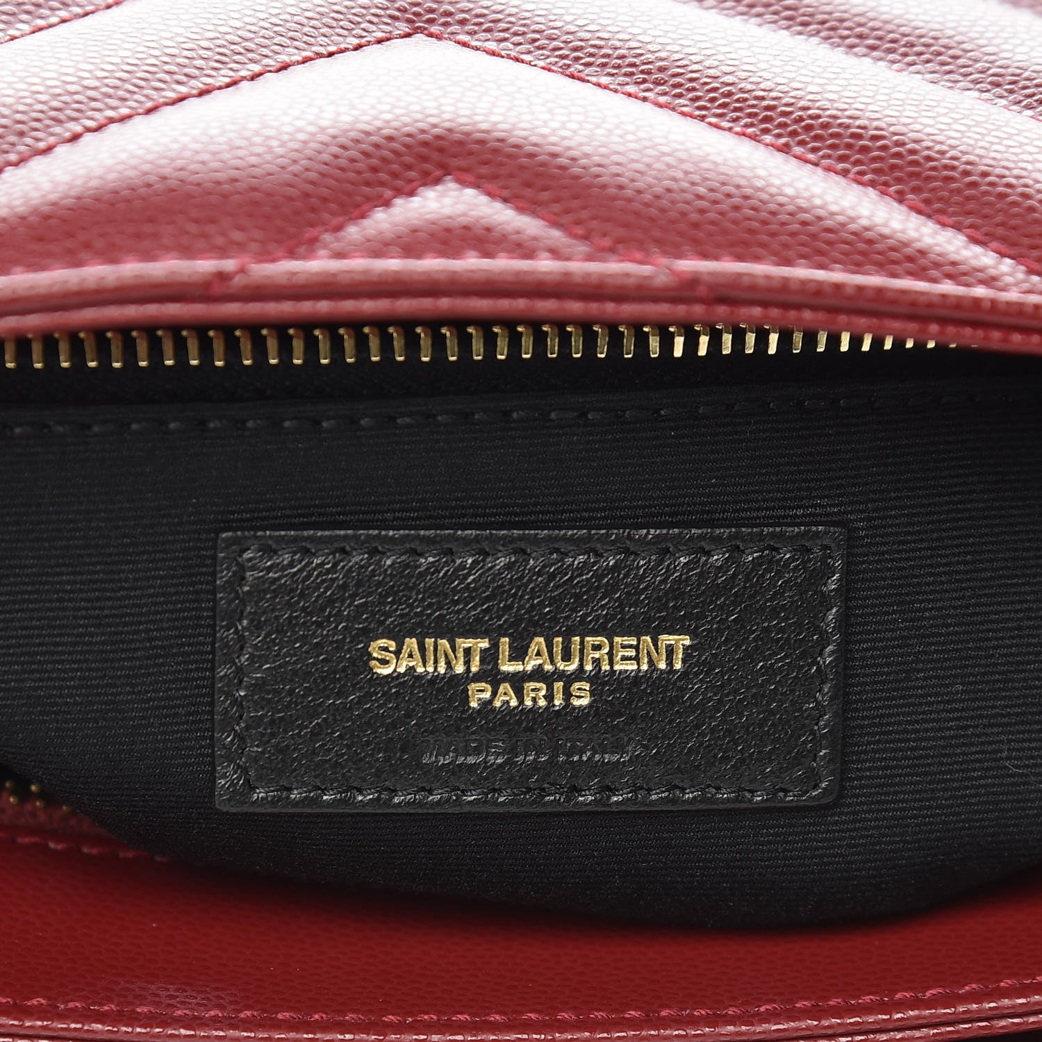 Saint Laurent Grain de Poudre Matelasse Chevron Medium Tribeca Shopping Bag Garnet 6 of 10